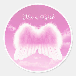 It's a Girl, Round Matte Sticker