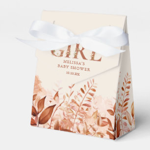 Its A Girl Rustic Floral Fall Baby Shower Favor Box