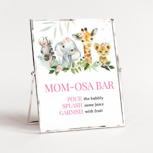 It's A Girl Safari Animals Baby Shower Mom Osa Bar Poster