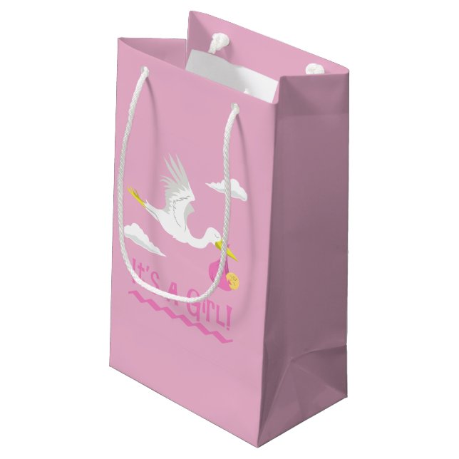 It's a Girl! Small Gift Bag (Back Angled)