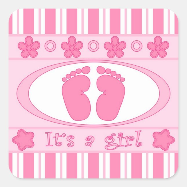 It's a girl square sticker (Front)