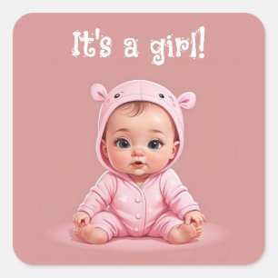 It's a Girl! Square Sticker