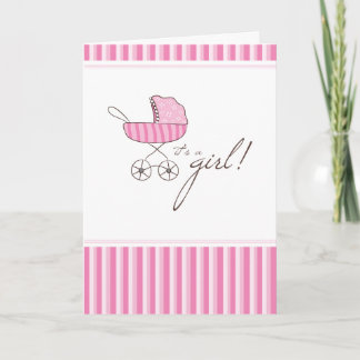 It's A Girl Stroller | Baby Shower Invitation Card