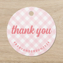 It's a Girl Thank You Gingham Baby Shower