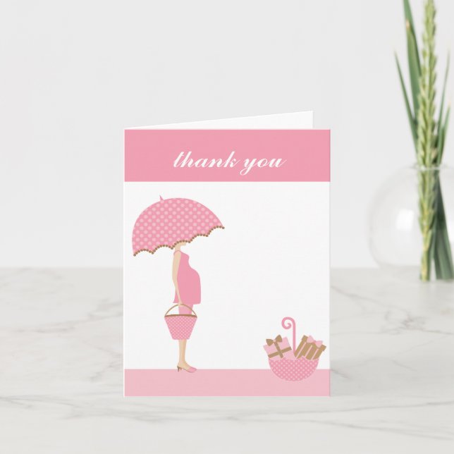 {it's a girl!} thank you note [pink] (Front)