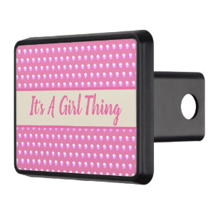 Its A Girl Thing Pink Bright Polka Dots Girly Trailer Hitch Cover