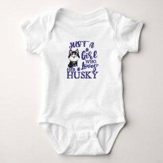 Its a girl who loves her husky, dog lovers, eskimo baby bodysuit