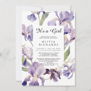 It's A Girl Wildflower Floral Baby Shower Invitation