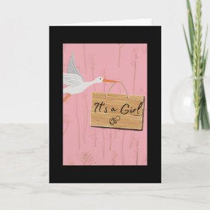 It's a girl with stork card