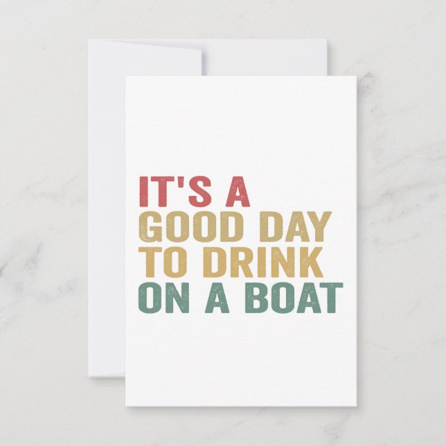 It's a Good Day To Drink on a Boat Funny Cruise  Thank You Card (Front)