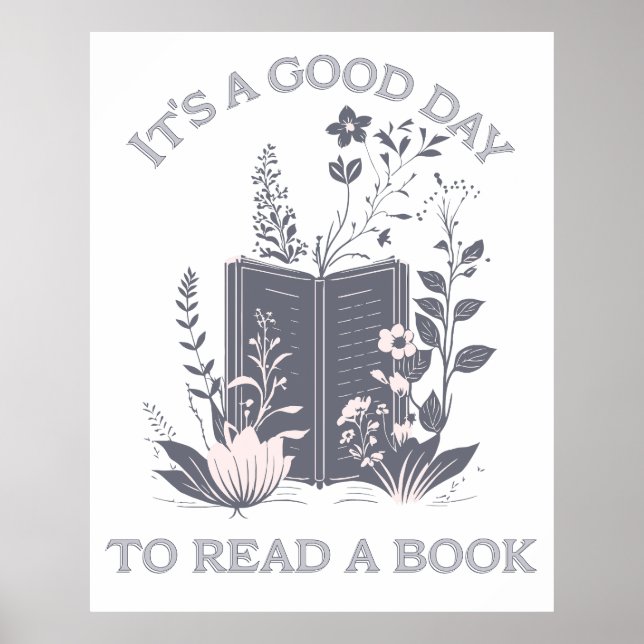 It's a Good Day to Read a Book, Art Poster, Purple Poster (Front)
