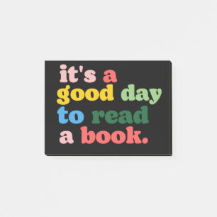 It's a good day to read a book post-it notes
