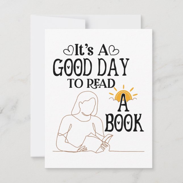 Its A Good Day To Read Shirt, Bookish Shirt, Book Holiday Card (Front)