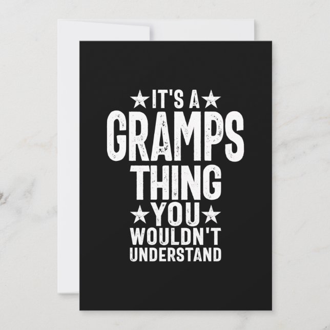 It's a Gramps Thing | Grandfather Gift Thank You Card (Front)