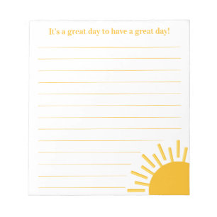 It's a Great Day Positivity Quote To Do List Notepad