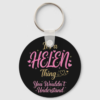 It's A Helen Thing Pink Gold Women Gift Keychain