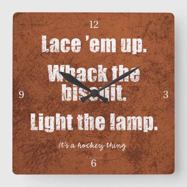 It's A Hockey Thing Square Wall Clock (Front)