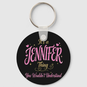 It's A Jennifer Thing Pink Gold Women Gift Keychain