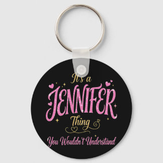It's A Jennifer Thing Pink Gold Women Gift Keychain