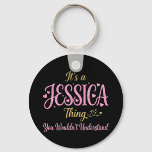 It's A Jessica Thing Pink Gold Women Gift Keychain