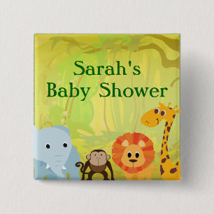 It's A Jungle Baby Shower 2 Inch Square Button