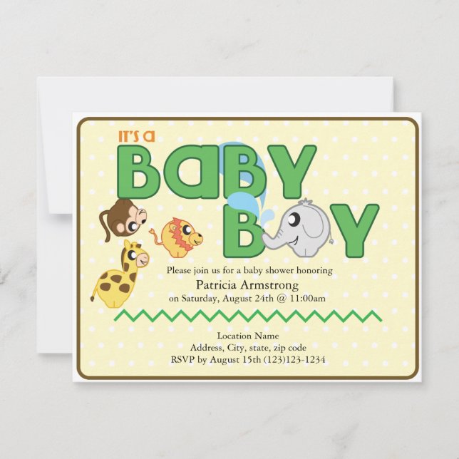 It's a Jungle Baby Shower Invitation (Front)