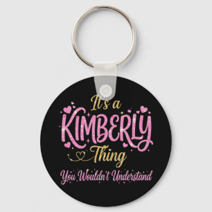 It's A Kimberly Thing Pink Gold Women Gift Keychain