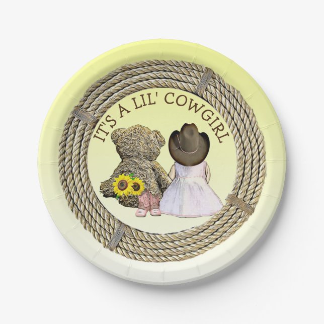 It's a Lil' Cowgirl Baby Shower    Paper Plate (Front)