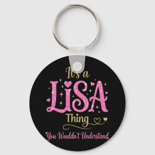 It's A Lisa Thing Pink Gold Women Gift Keychain