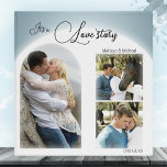 It's a Love Story Photo Collage Wedding Binder<br><div class="desc">A romantic wedding binder featuring 3 of your own photos framed by a white and dream blue design. The spine and back are simple white and dusty dream blue. Beautiful as wedding planner,  wedding guestbook or photo album.</div>