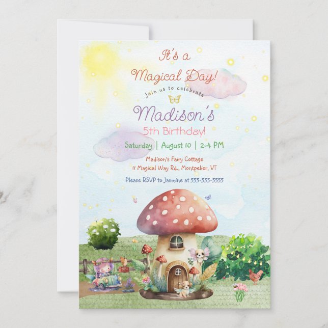 It's a Magical Day Fairy Kid's Birthday Invitation (Front)