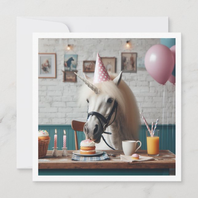 It's a magical day! Unicorn birthday invitation (Front)