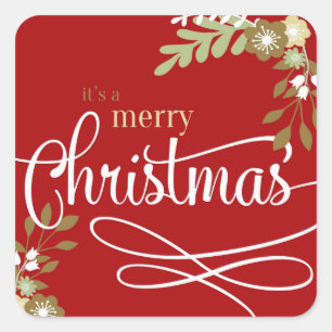 It's a Merry Christmas Square Sticker