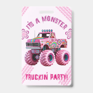It's a Monster Truckin' Party Custom Photo  Badge