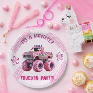 It's a Monster Truckin' Party Custom Photo  Paper Plate