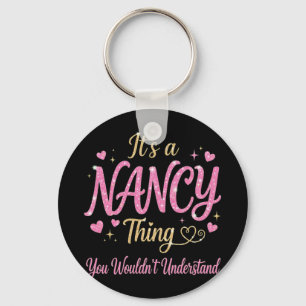 It's A Nancy Thing Pink Gold Women Gift Keychain