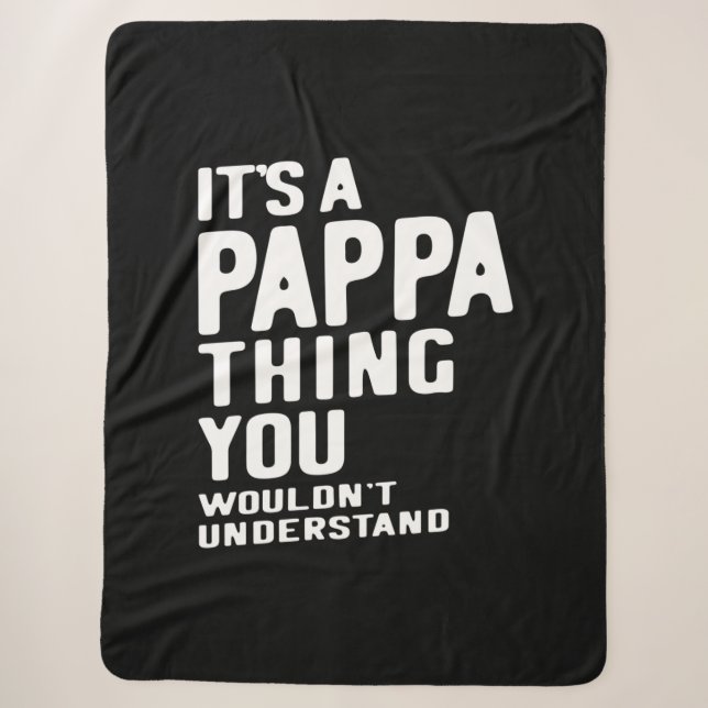 It's a Pappa Thing Father Gift Sherpa Blanket (Front)