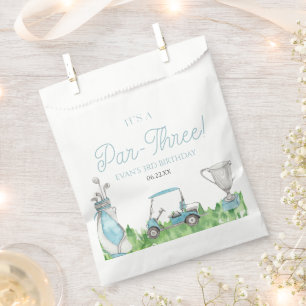 It's A Par-Three Blue Golf 3rd Birthday Party Favour Bag