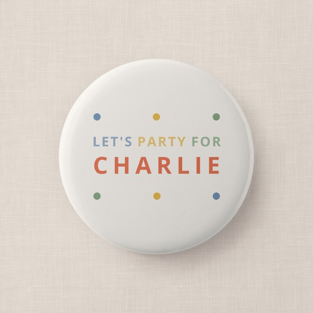 It's a Party Colour Pop Party Guest Button Badge (It's a Party - Birthday Favor Button Badge)
