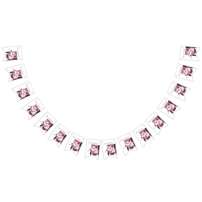 It's a Party Fun Dog Celebrating Bunting Flags (All)