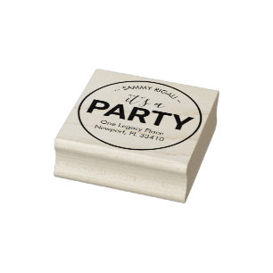 It's a Party Return Address Rubber Stamp
