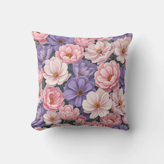 It's a pink and purple mixed pattern cushion. throw pillow
