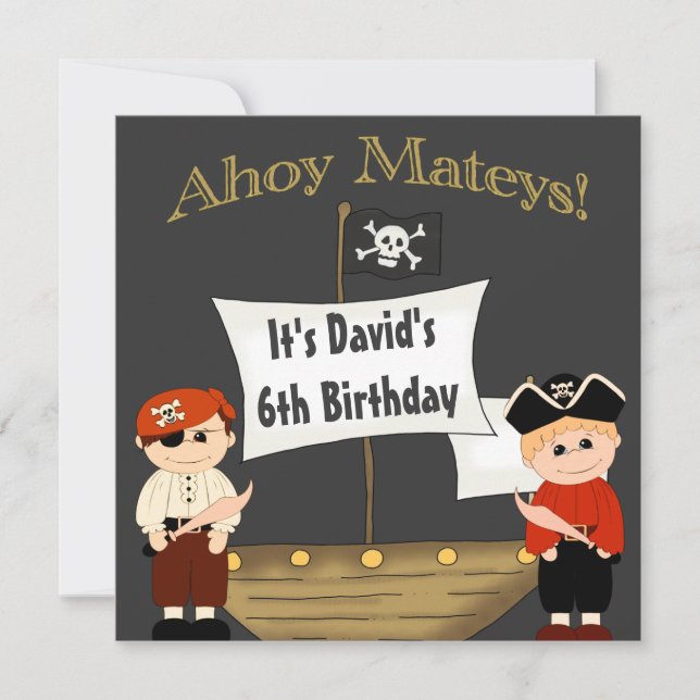 It's A Pirate Life Boys Birthday For Me Invitation (Front)