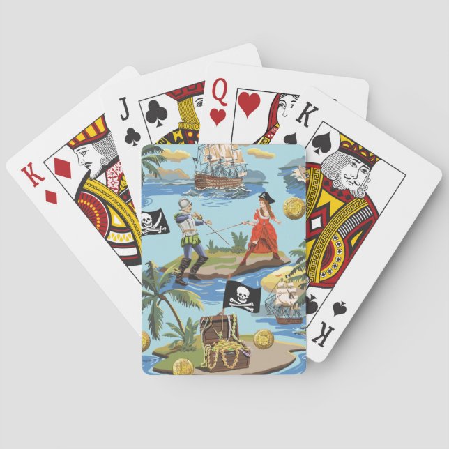 "It's a Pirate's Life Paint by Number Style Playing Cards (Back)