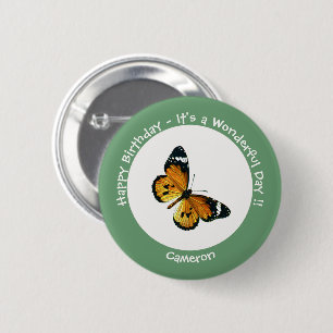 It's a Plain Tiger / African Queen Butterfly Party 2 Inch Round Button