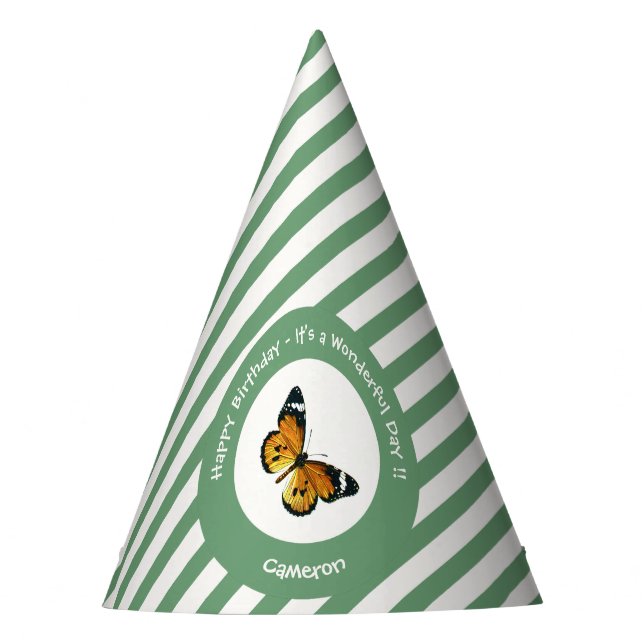 It's a Plain Tiger / African Queen Butterfly Party Hat (Front)