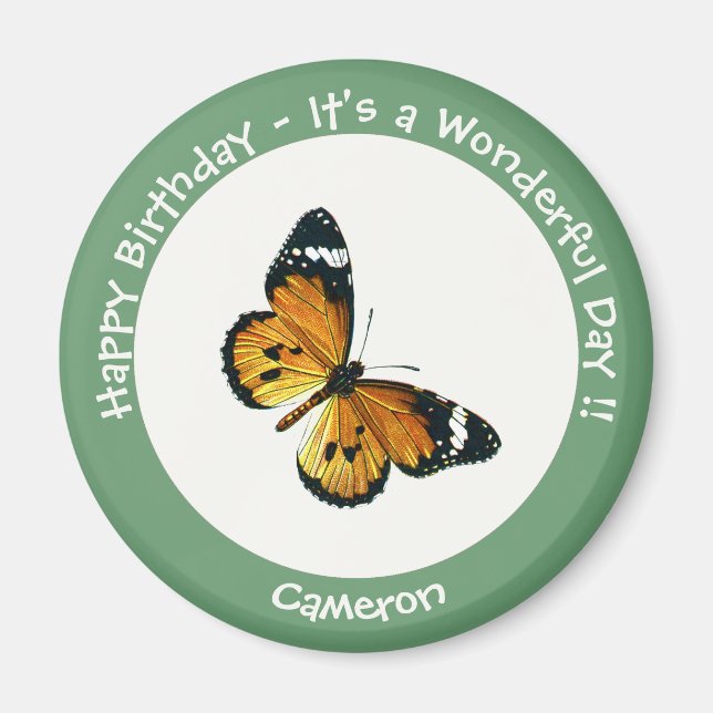It's a Plain Tiger / African Queen Butterfly Party Magnet (Front)