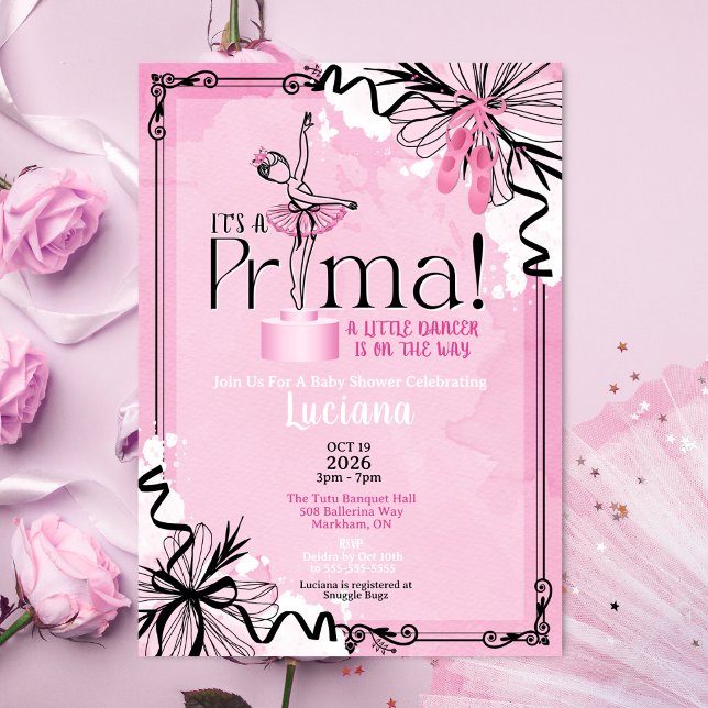 It's A Prima Ballet Baby Shower Invitation (Creator Uploaded)
