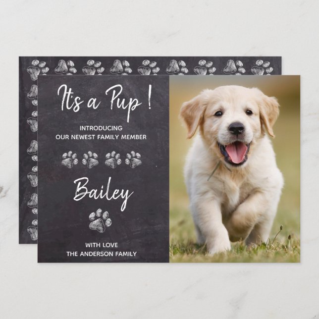 It's A Pup New Pet Dog Puppy Shower Invitation (Front/Back)