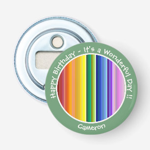 It's a Rainbow Party, Multi-Coloured Stripe Patter Bottle Opener